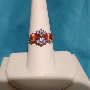 14K YG Tanzanite and Pink Tourmaline Ring